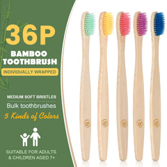 Navona bamboo toothbrush for kids 7+ with soft bristles for gentle daily cleaning