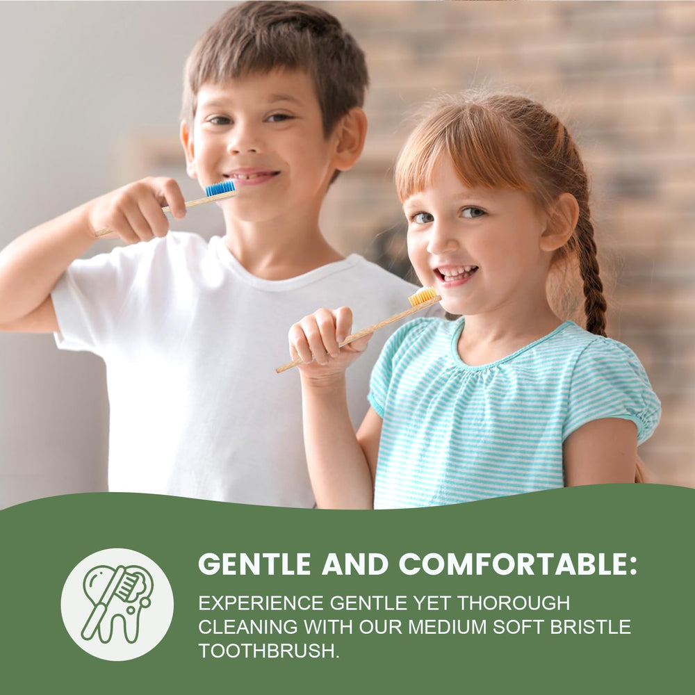 Navona bamboo toothbrush with a smooth natural handle for comfortable grip