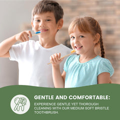 Navona bamboo toothbrush with a smooth natural handle for comfortable grip