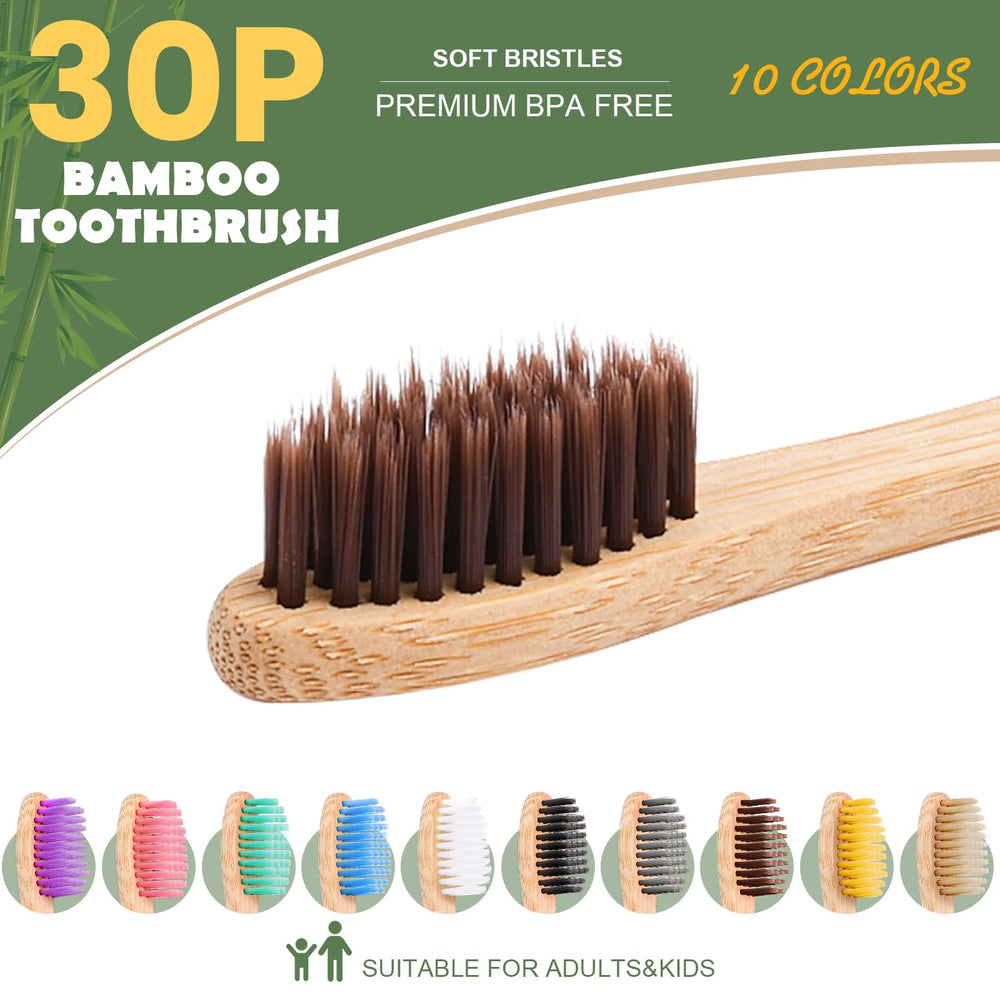 Navona bamboo toothbrush with BPA-free soft bristles for gentle cleaning