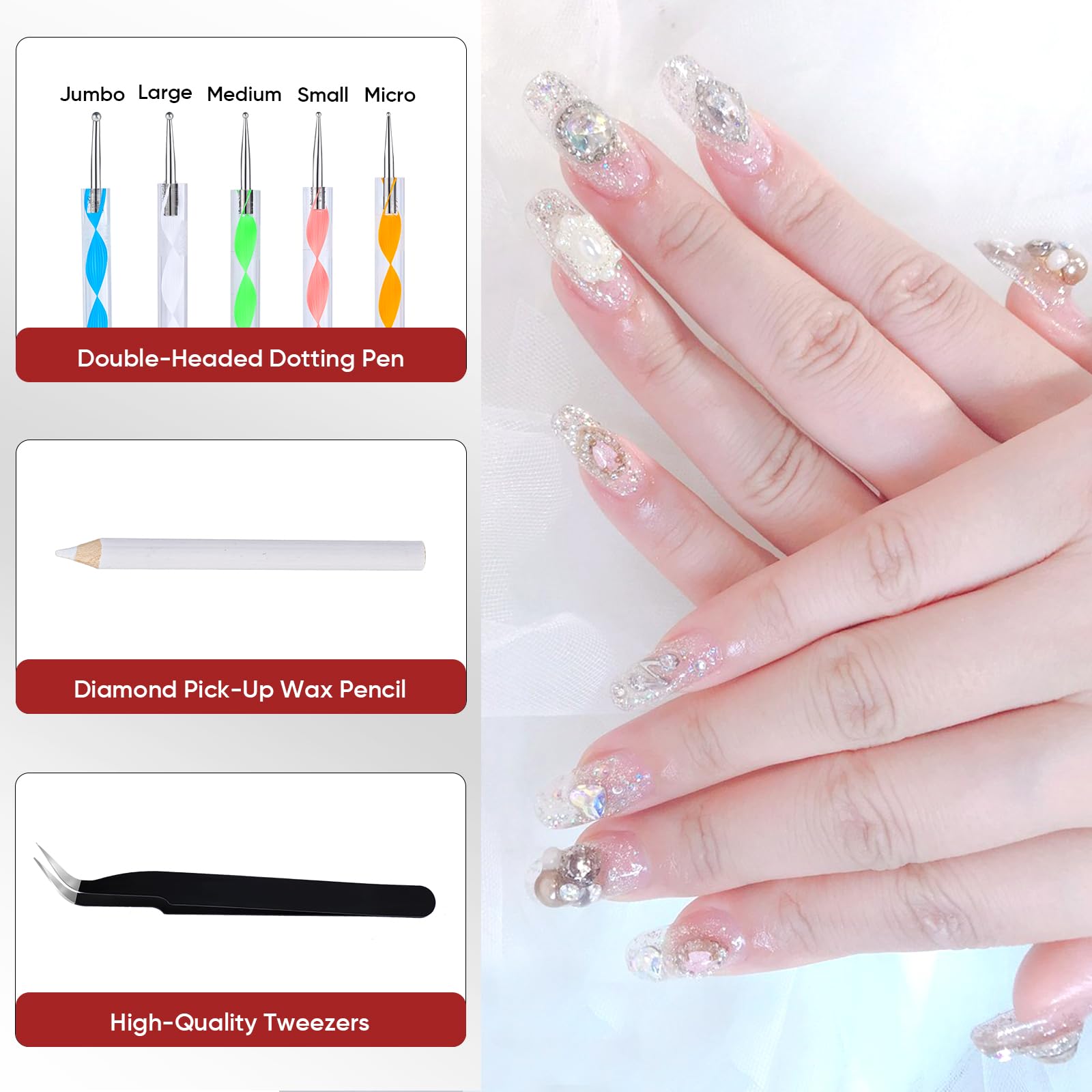 Navona high-quality tweezers for picking small stones.
