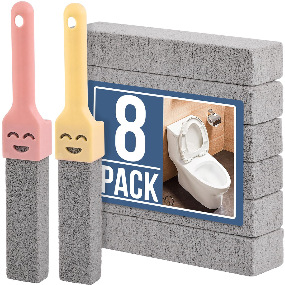 Navona 8-pack pumice sticks for tough stains and surface shine.