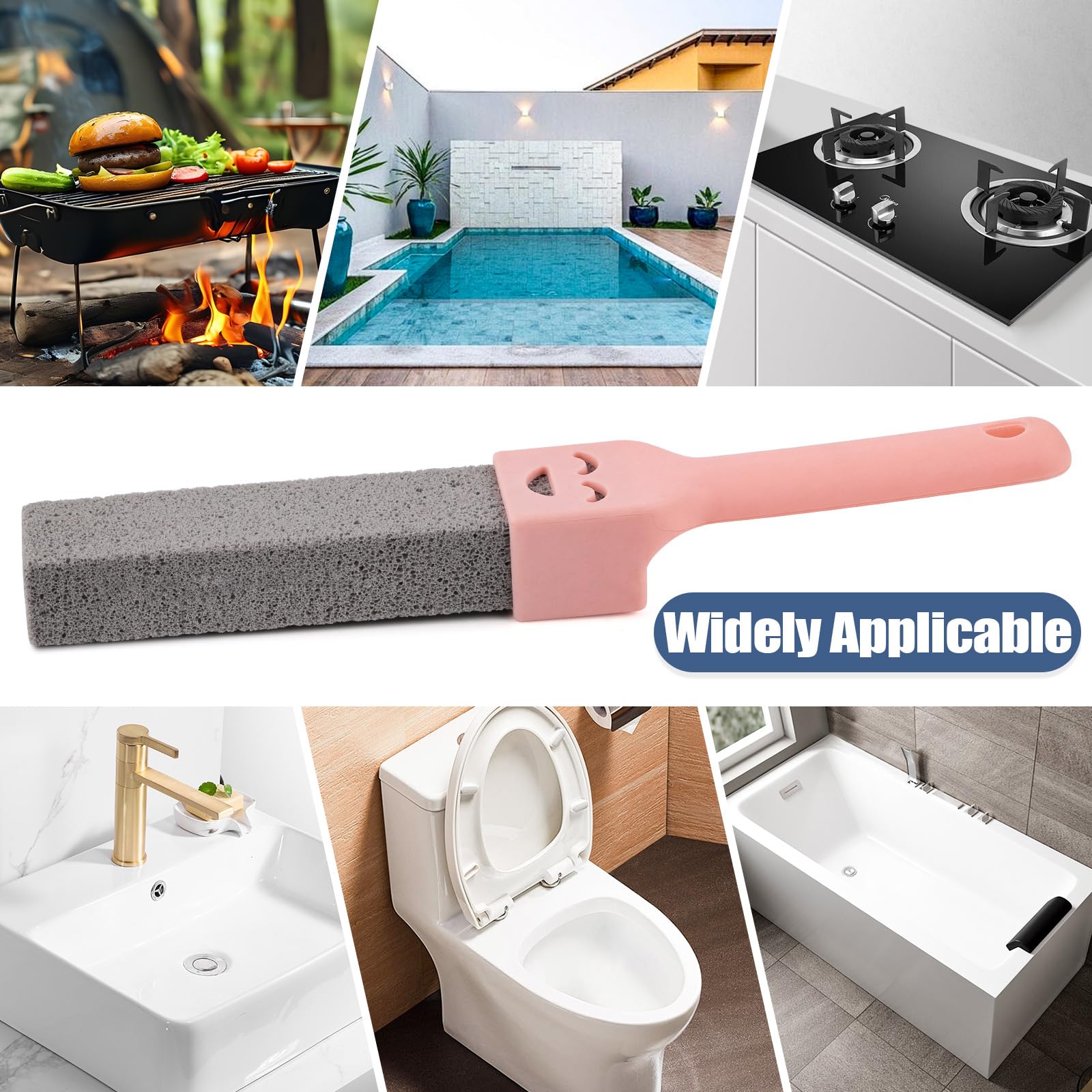 Navona pumice sticks used on kitchen surfaces to remove mineral buildup.