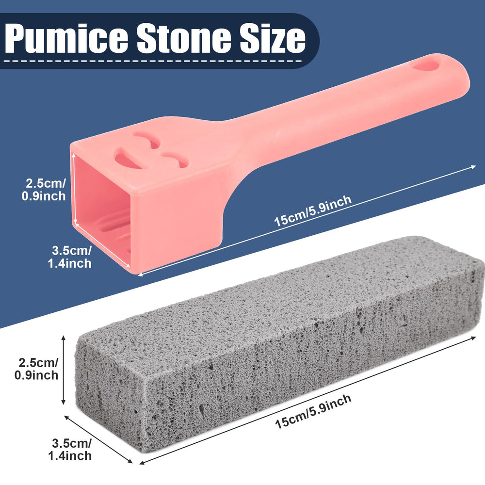 Navona pumice stick cleaning a toilet to remove hard water.