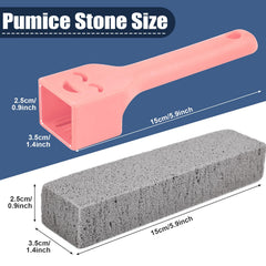 Navona pumice stick cleaning a toilet to remove hard water.