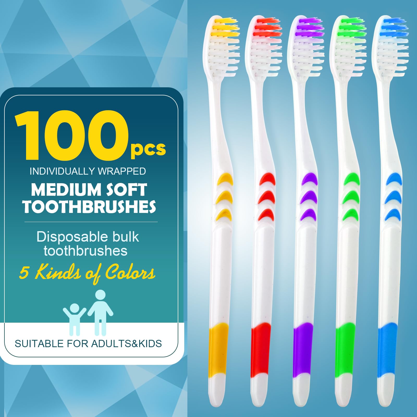 Navona toothbrushes individually wrapped for hygienic travel use.