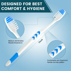 Navona toothbrushes with soft bristles for gentle gum care.