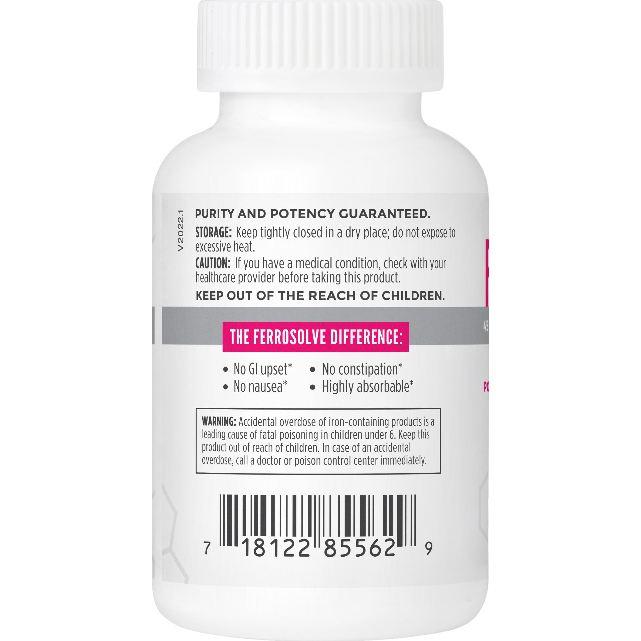 NBI FerroSolve label top-view emphasizes USA-made premium quality and chelated iron.