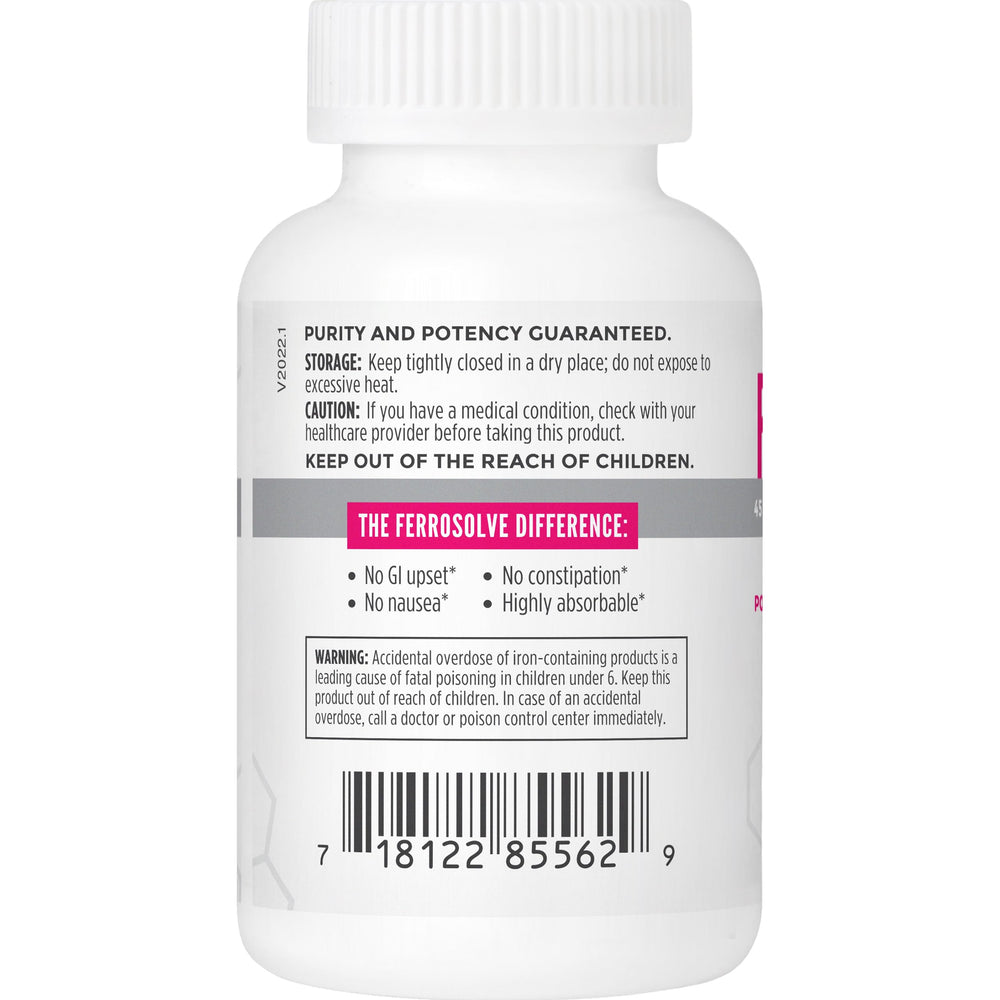 NBI FerroSolve label top-view emphasizes USA-made premium quality and chelated iron.