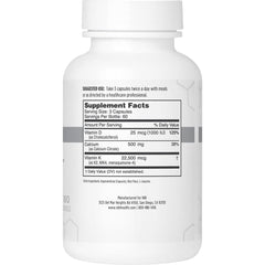 Close-up of Osteo-K label showing MK4 vitamin K2 and daily dosage