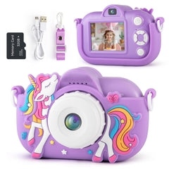 NBKLS Kids Camera front view with dual lenses for selfies and photos.