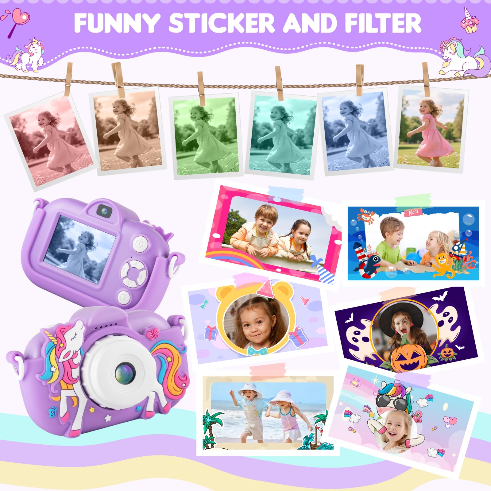 NBKLS Kids Camera protective silicone case and safety lanyard.