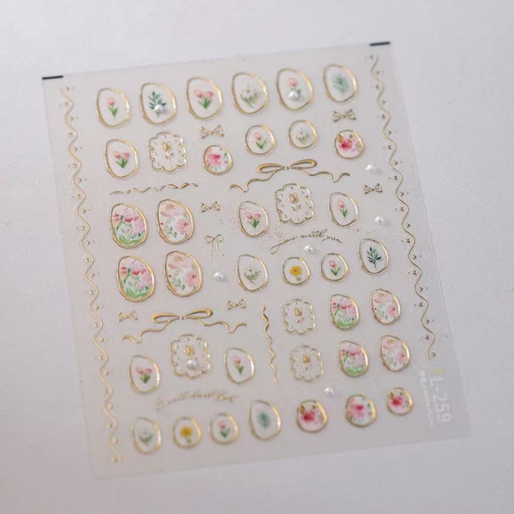 NBNTGH gold hollow designs add luxe accents to manicure