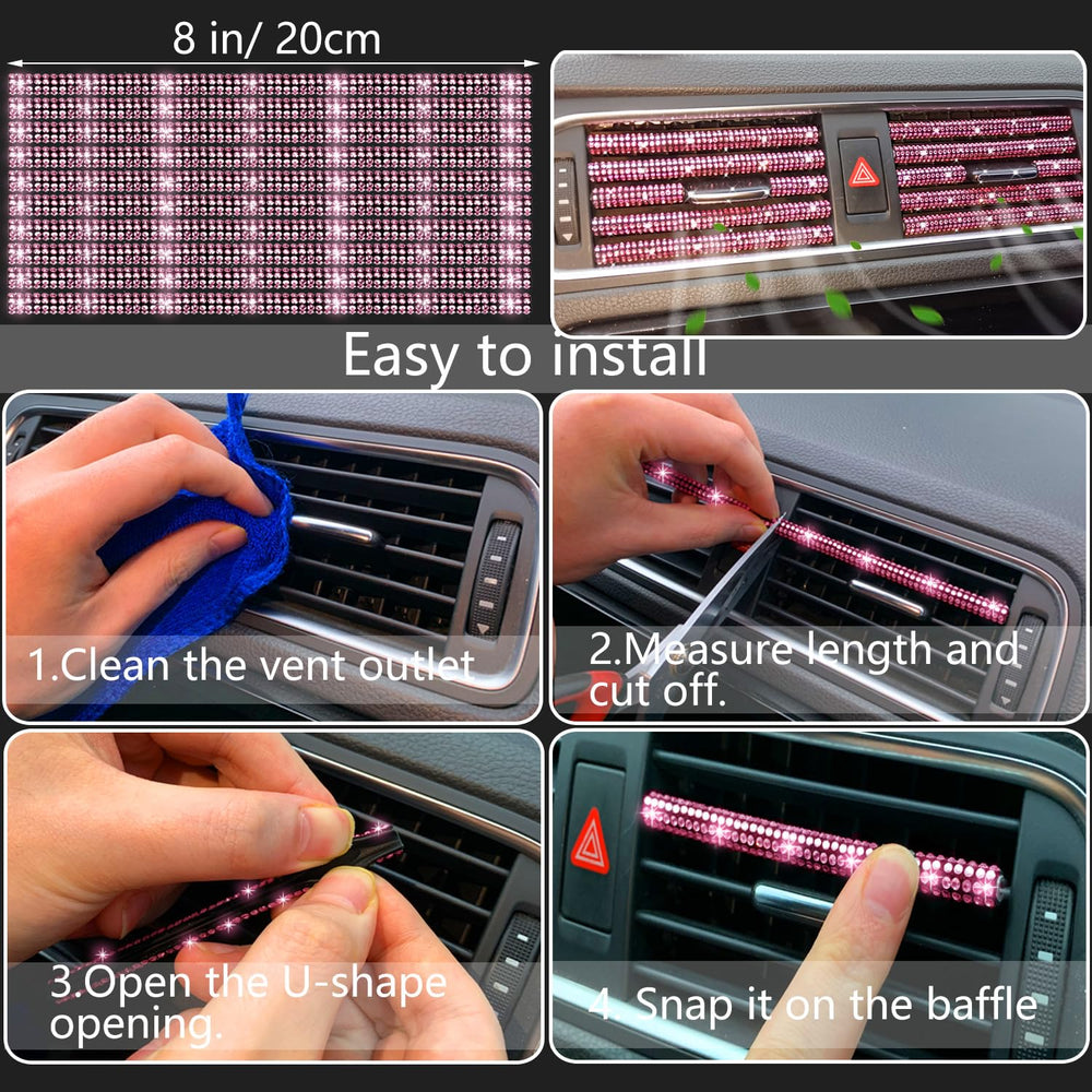 NBTEPEM bling car seat back hooks pink organize the backseat.