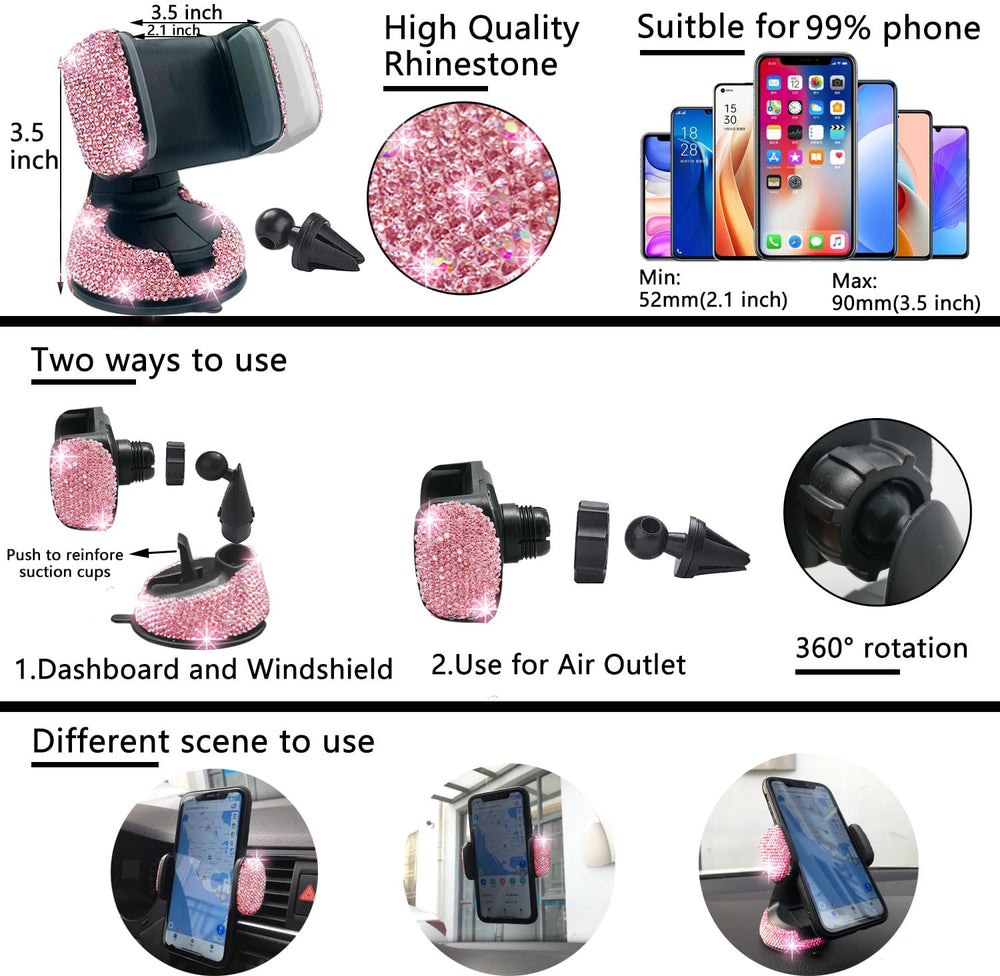 NBTEPEM bling dual USB charger pink powers devices neatly.