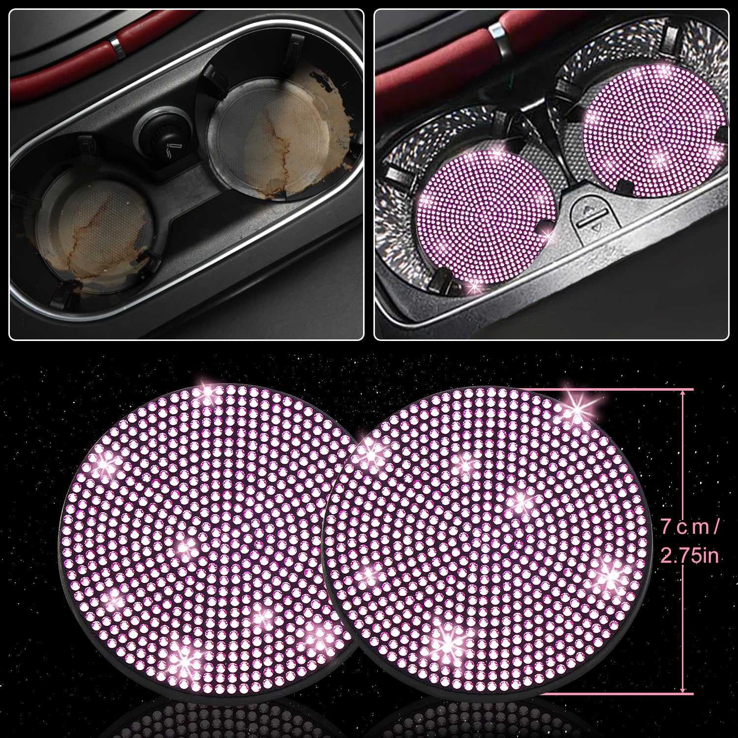 NBTEPEM bling glasses holder pink keeps eyewear handy.
