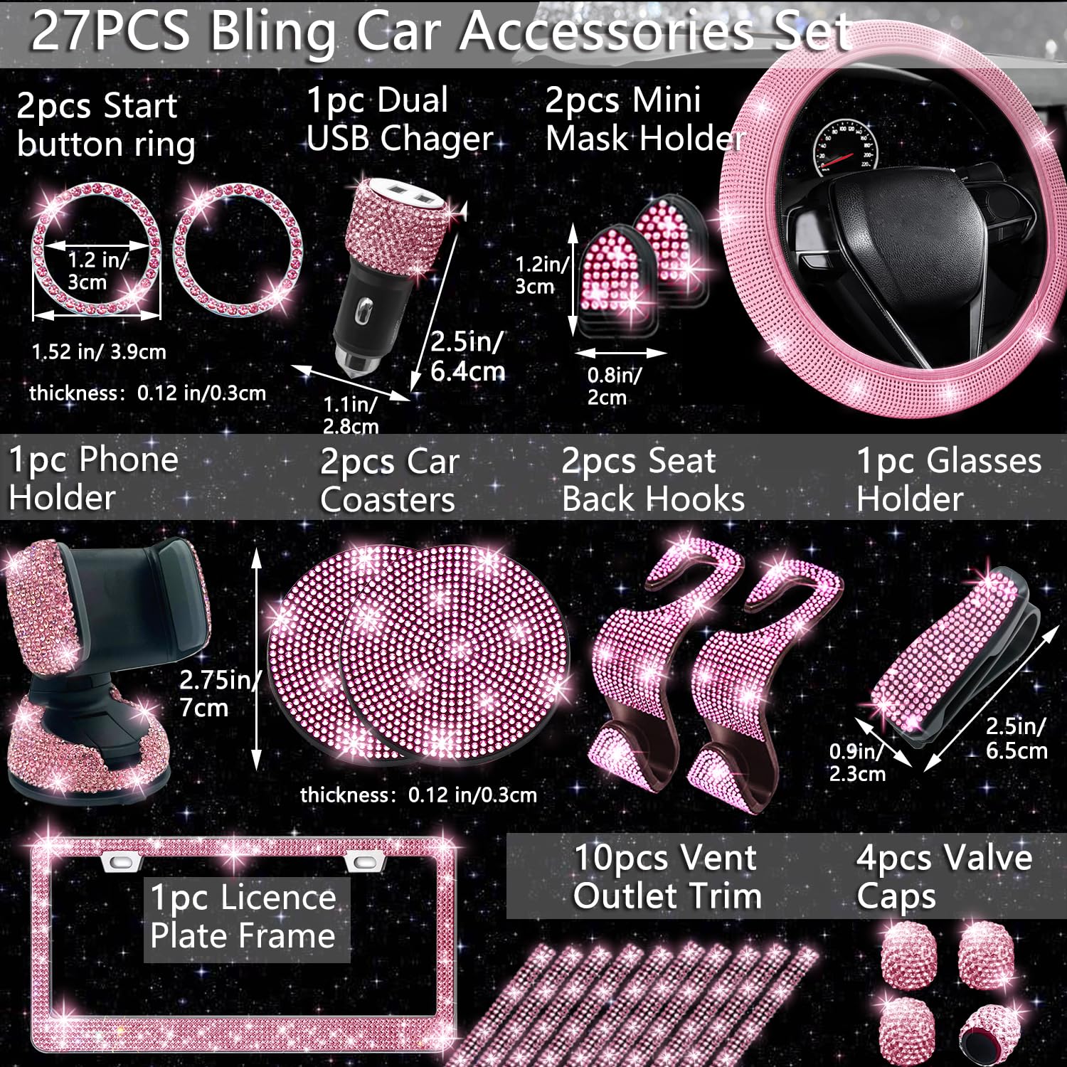 NBTEPEM bling phone holder pink keeps devices within reach.