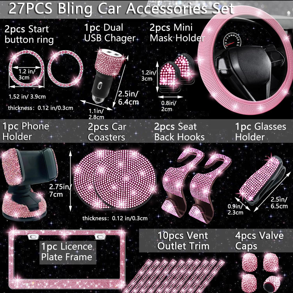 NBTEPEM bling phone holder pink keeps devices within reach.