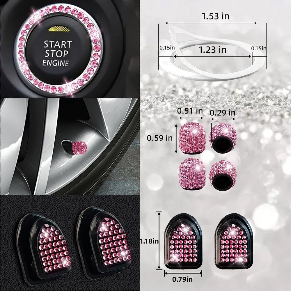 NBTEPEM bling valve caps pink add subtle sparkle.