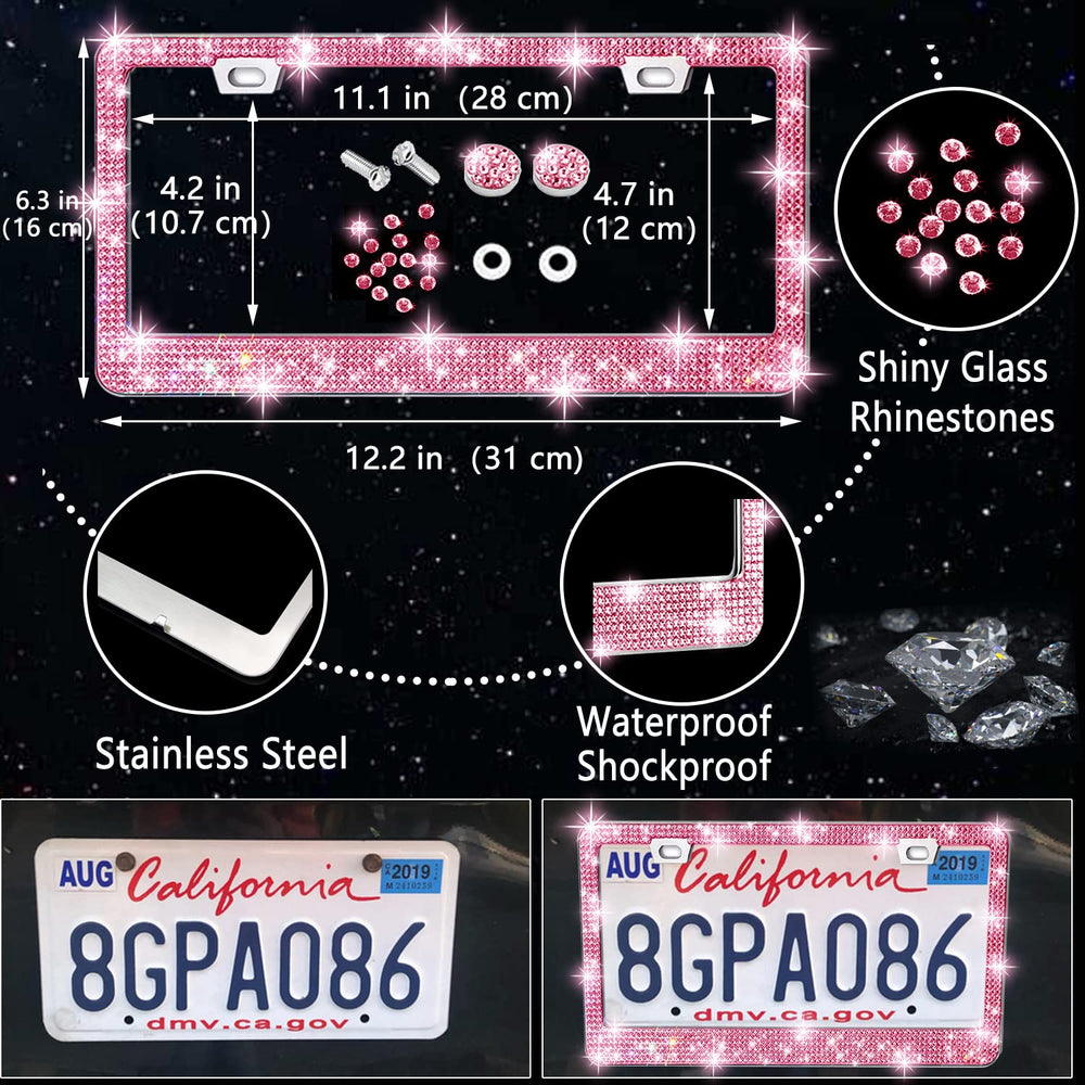 NBTEPEM bling vent outlet trims pink upgrade interior detail.