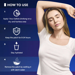 NC Natural Cures Party Recovery Patch on arm during night use for refreshed mornings.