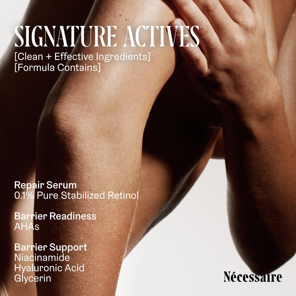 Nécessaire Body Lotion pump demonstrates easy nightly application.