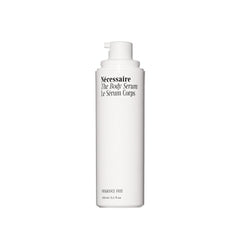 Nécessaire body serum bottle showcasing fragrance-free hydration for sensitive skin