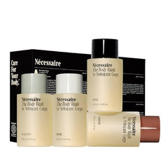 Nécessaire body wash discovery collection bottle side highlighting compact travel size