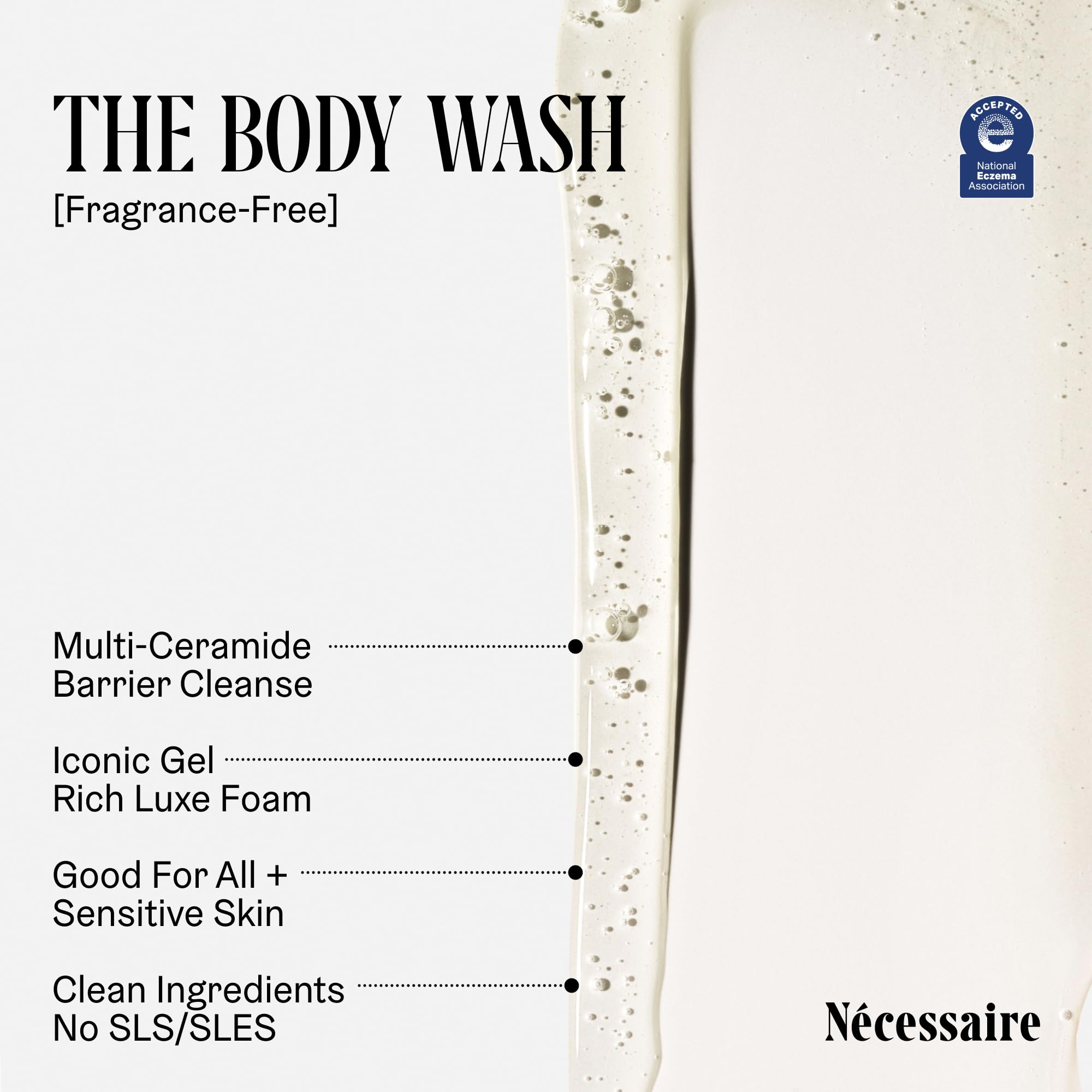 Nécessaire niacinamide-ceramides closeup emphasizes barrier-friendly ingredients.