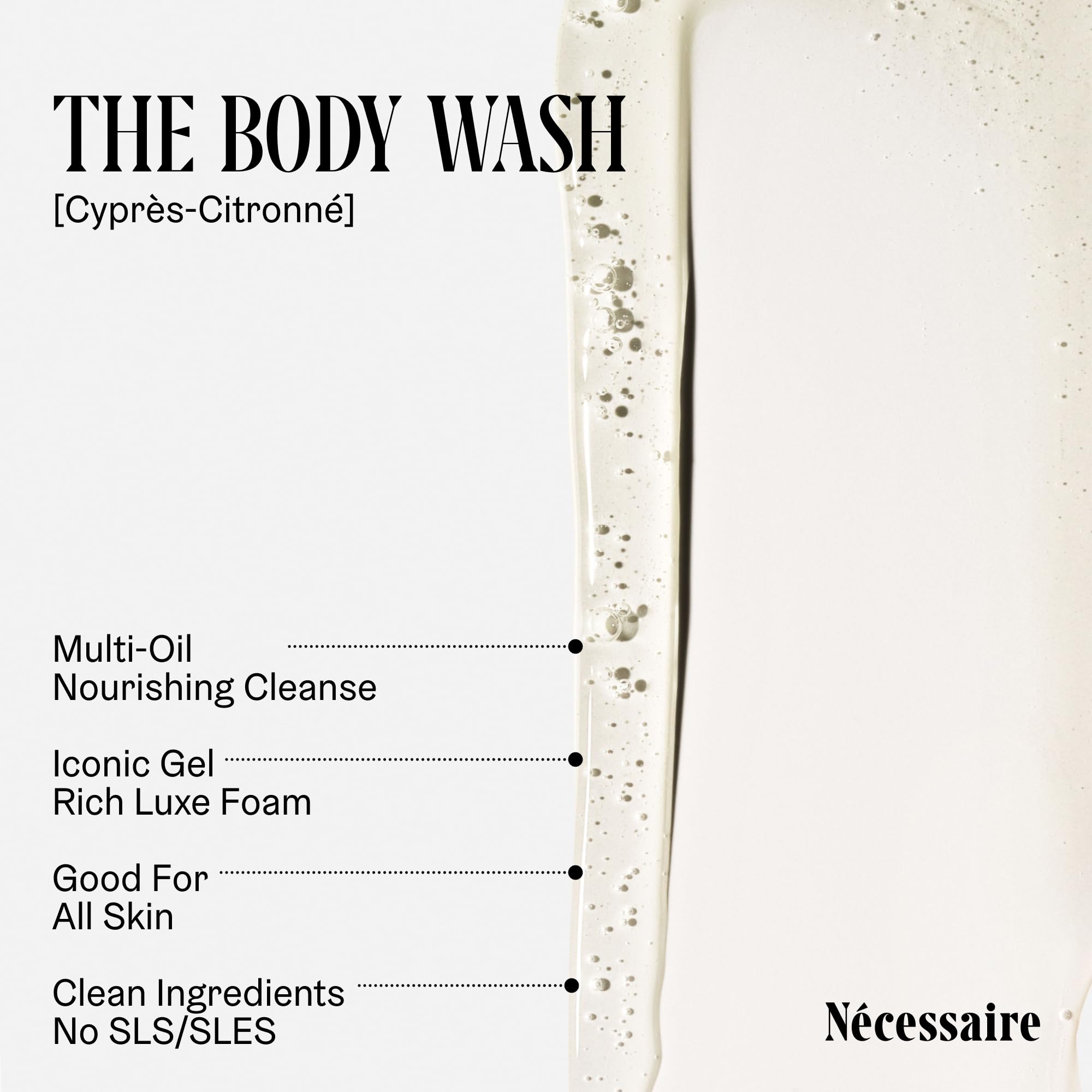 Nécessaire Cypress-Citrus niacinamide ingredient label highlights skin nourishment.