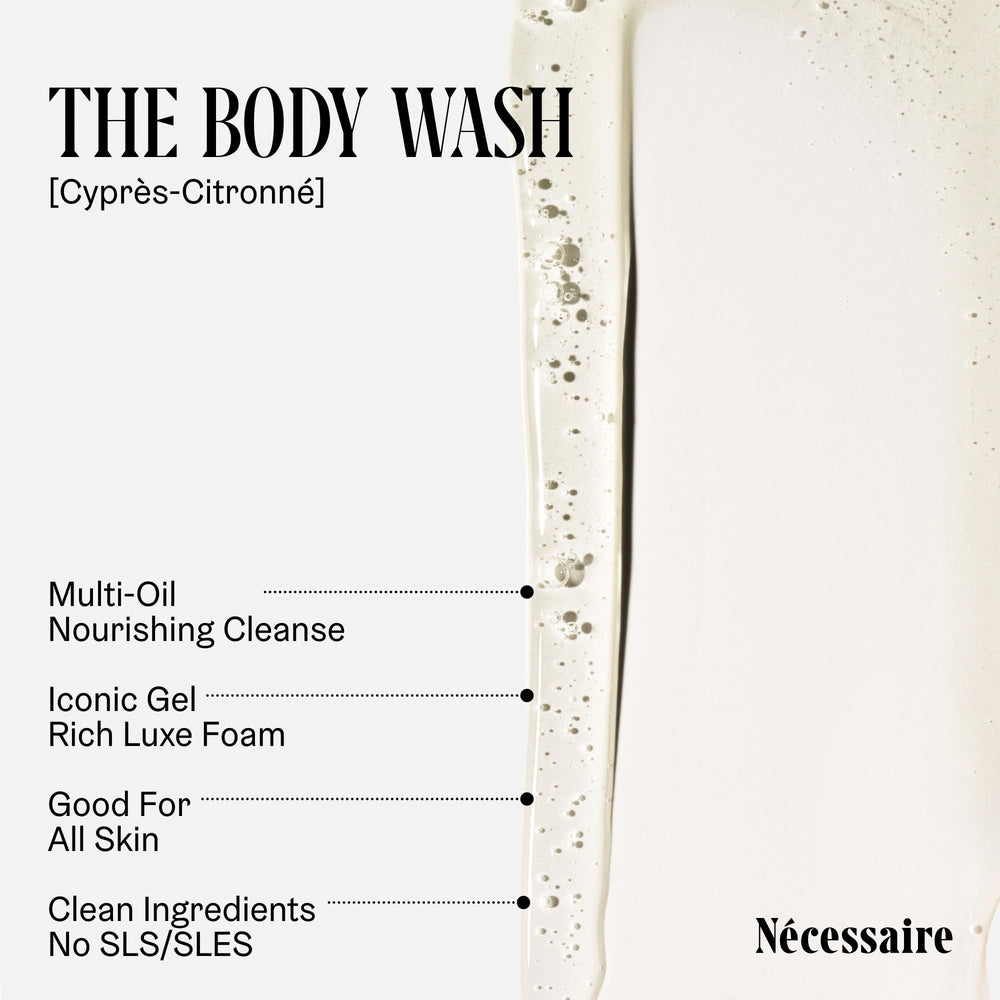 Nécessaire Cypress-Citrus niacinamide ingredient label highlights skin nourishment.