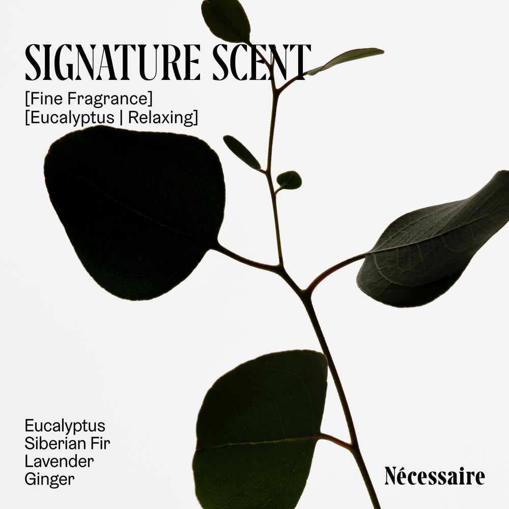 Underarm area demonstrating odor-control action with Nécessaire Eucalyptus formula.