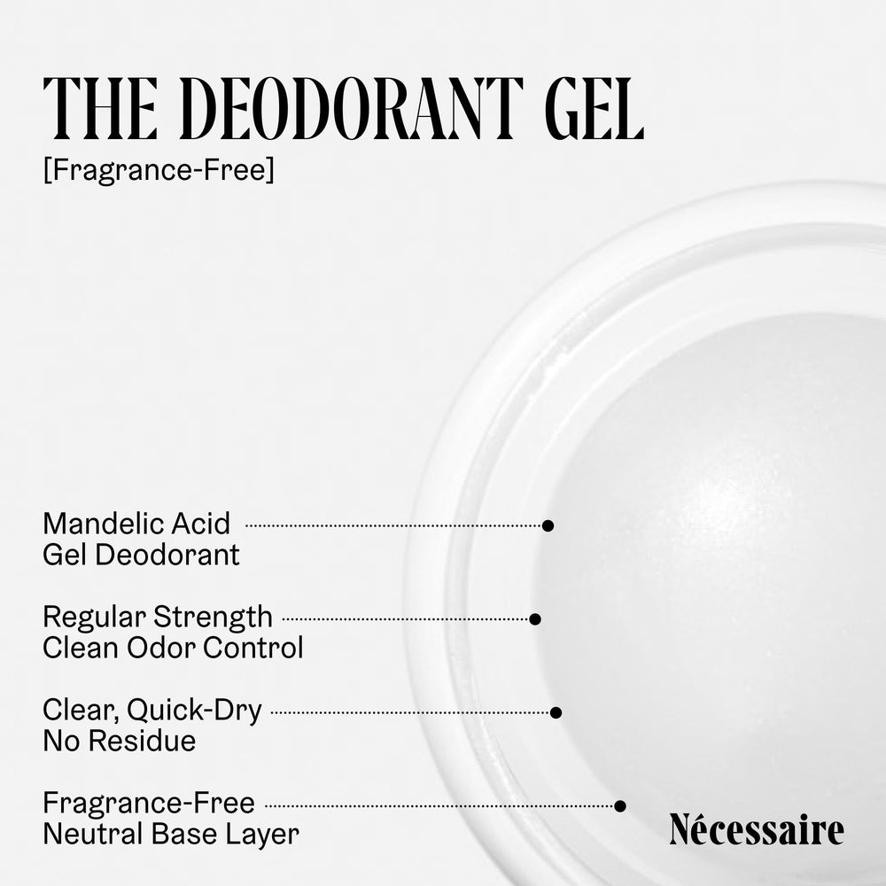 Nécessaire deodorant packaging close-up highlighting clean aluminum-free formula.