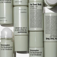Nécessaire deodorant gel eucalyptus cap-off shows smooth gel texture for daily use