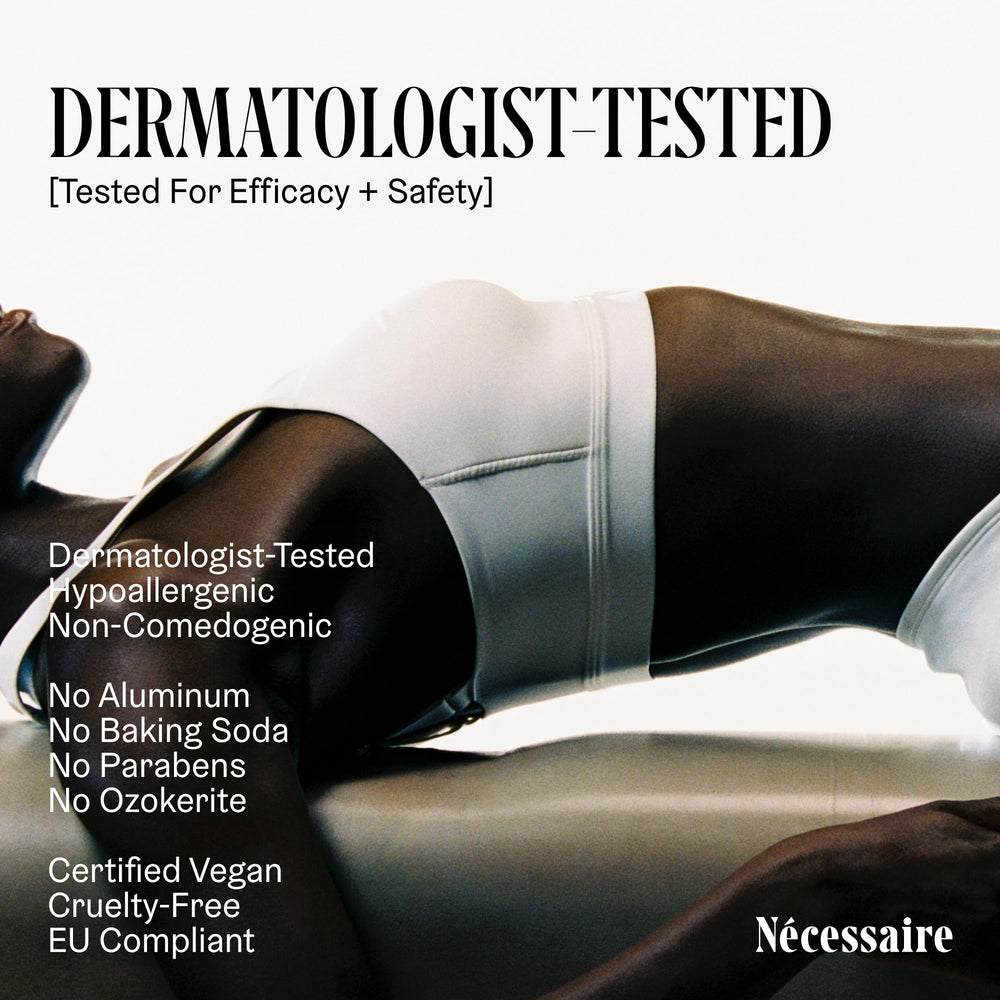 Mandelic acid ingredient focus in Nécessaire deodorant for gentle odor management.