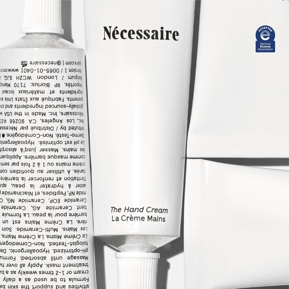Nécessaire hand cream with ceramides and niacinamide for moisture protection.