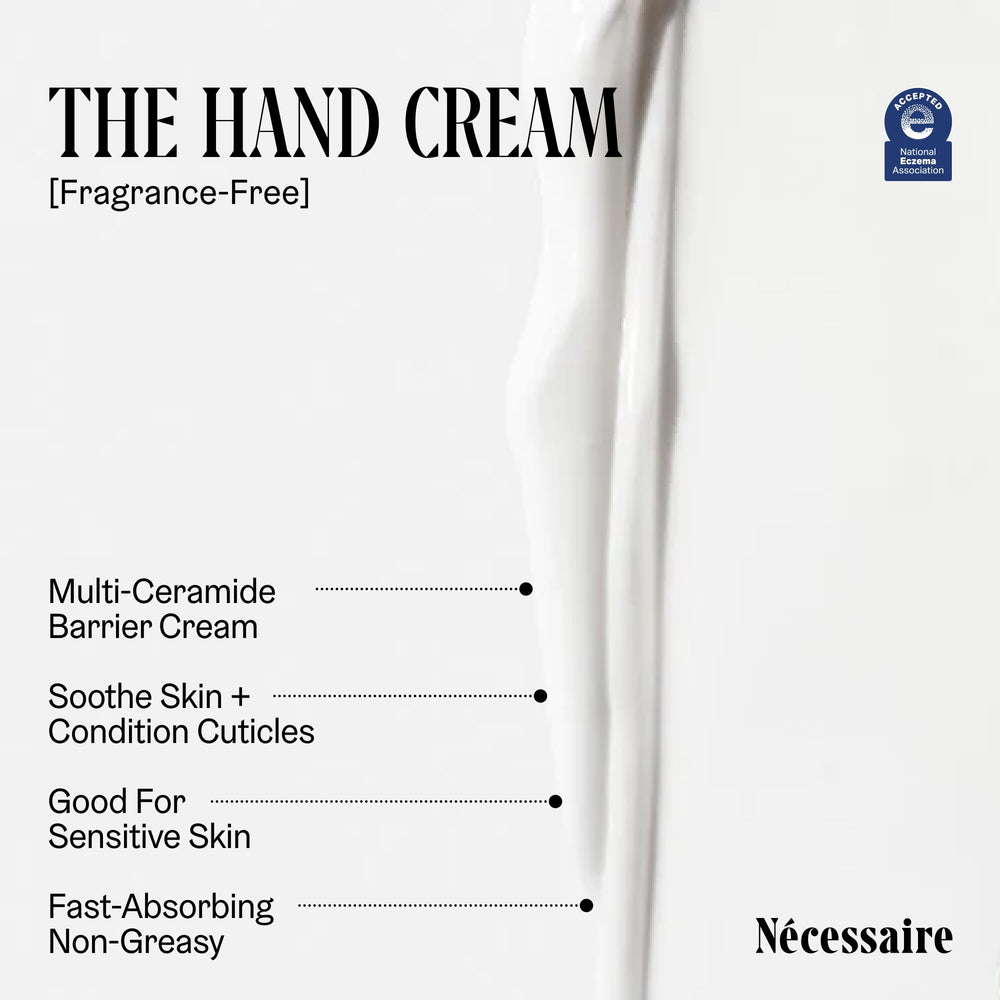 Nécessaire hand cream with marula oil and shea butter for nourishment.