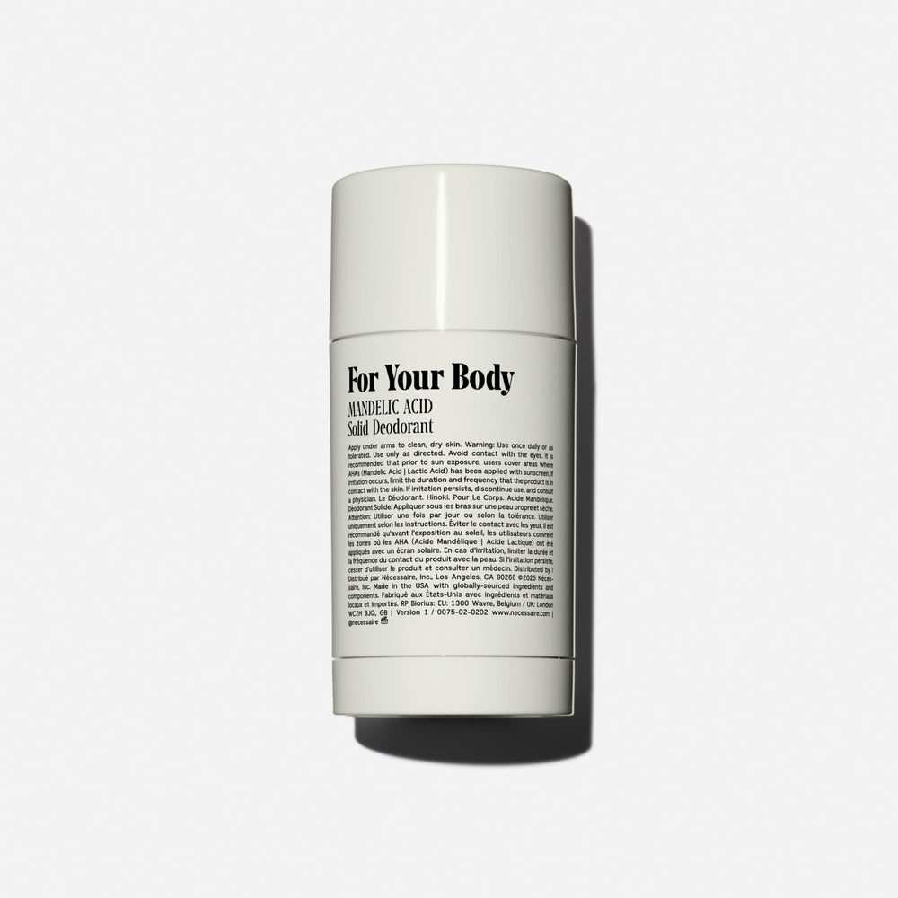 Nécessaire Hinoki deodorant application demonstrating daily usage