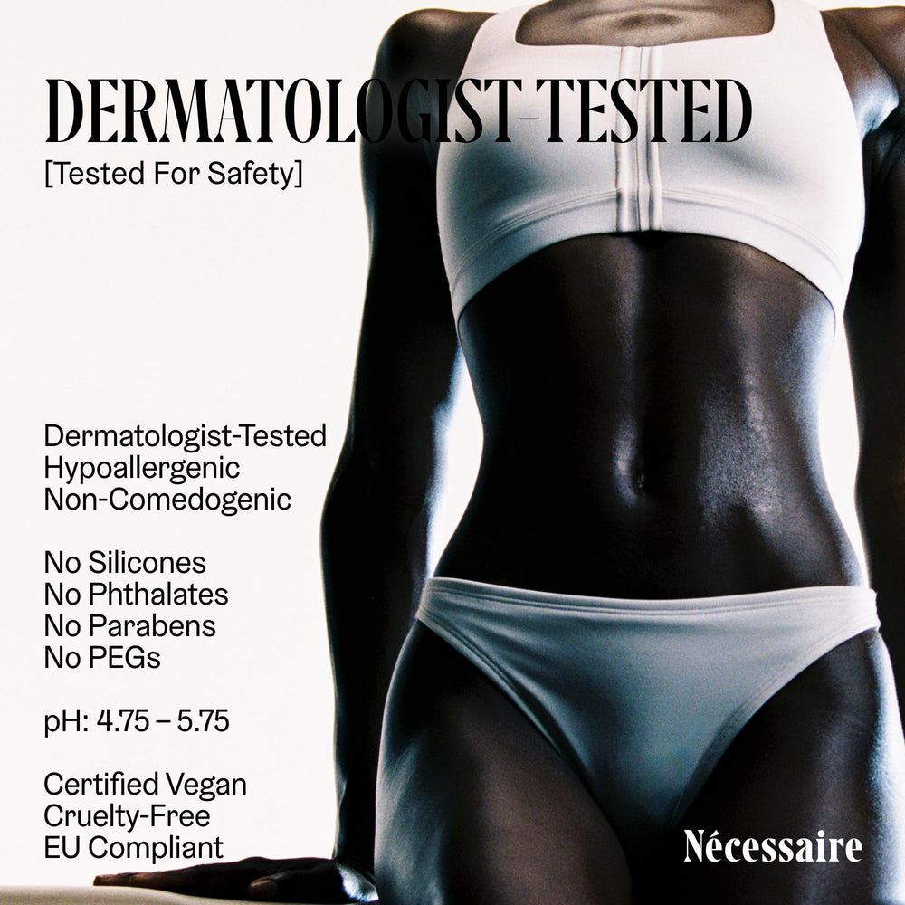 Dermatologist-tested Nécessaire Hinoki moisturizer suitable for sensitive skin.