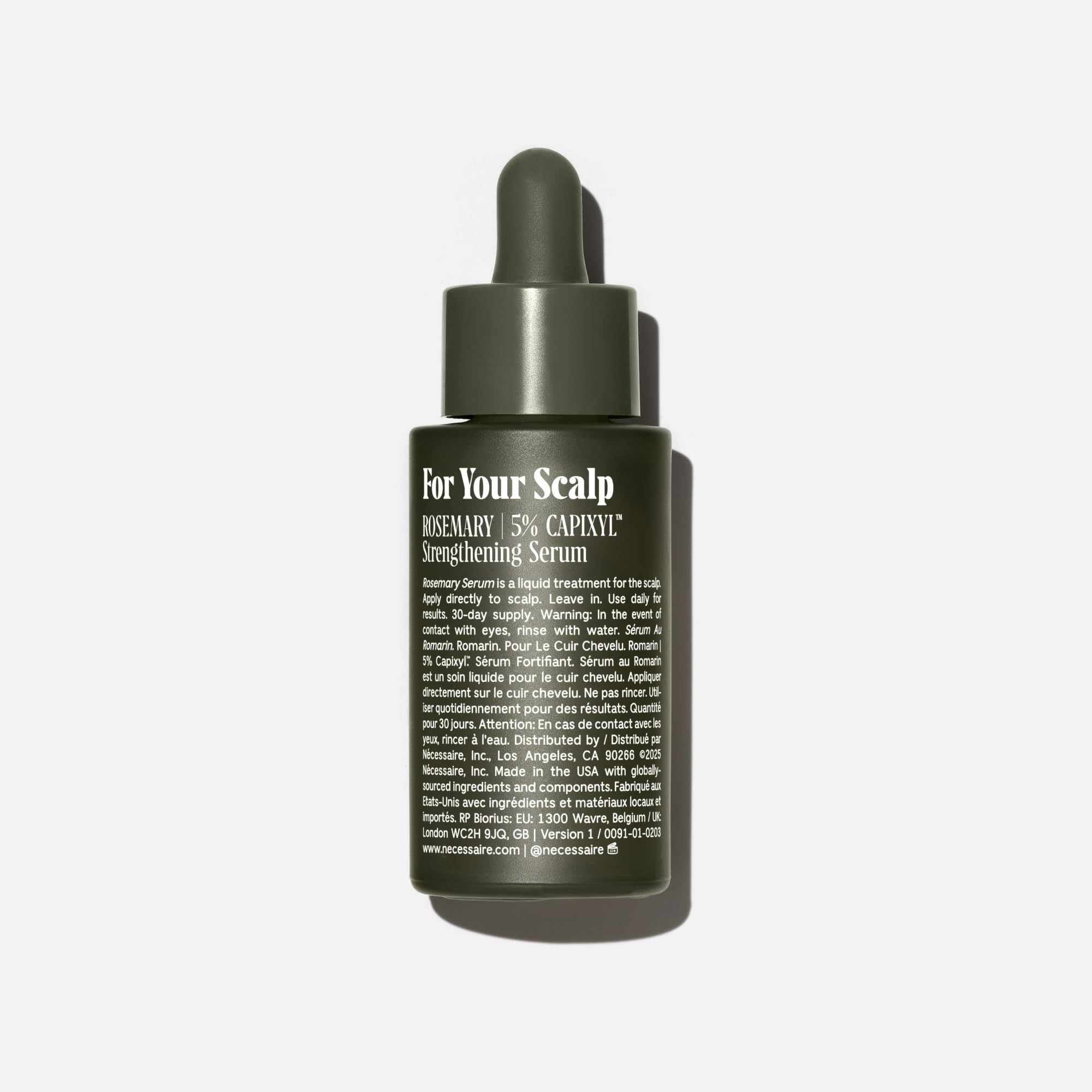 Nécessaire Rosemary Serum dropper-dispense shows precise scalp application