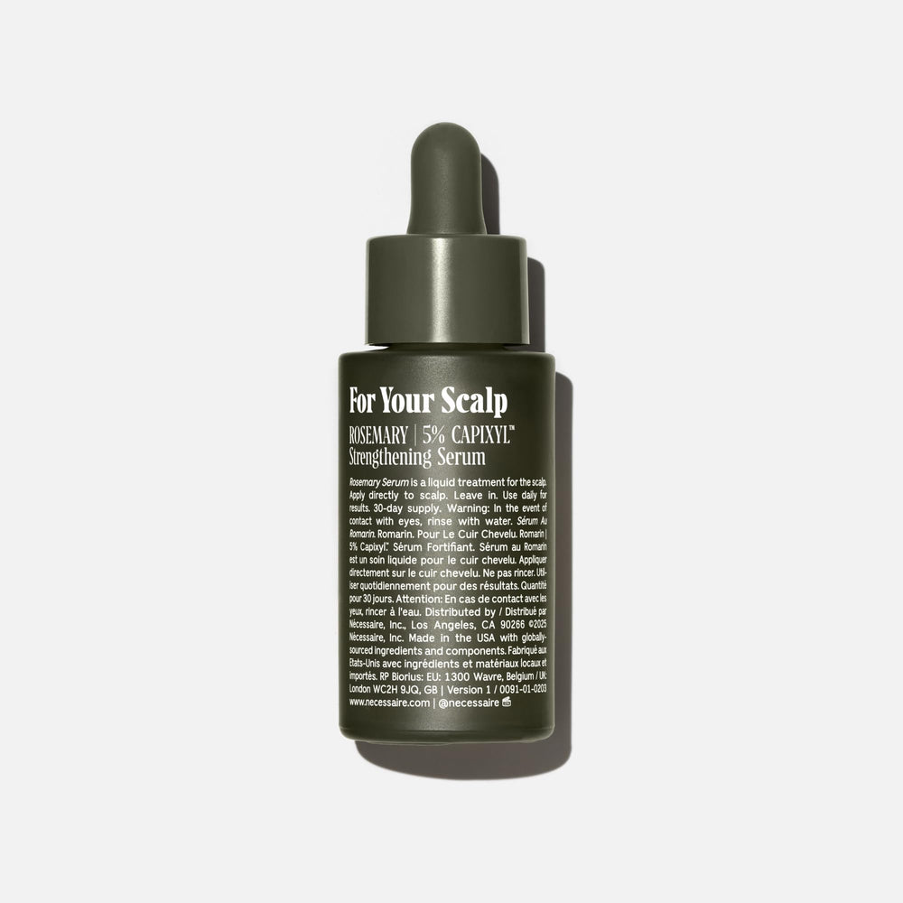 Nécessaire Rosemary Serum dropper-dispense shows precise scalp application