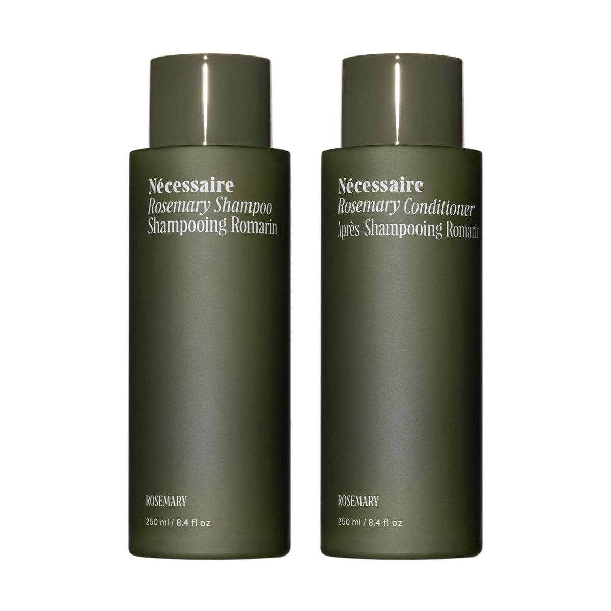 Nécessaire Rosemary Shampoo bottle shows color-safe, sulfate-free cleansing for hair care.