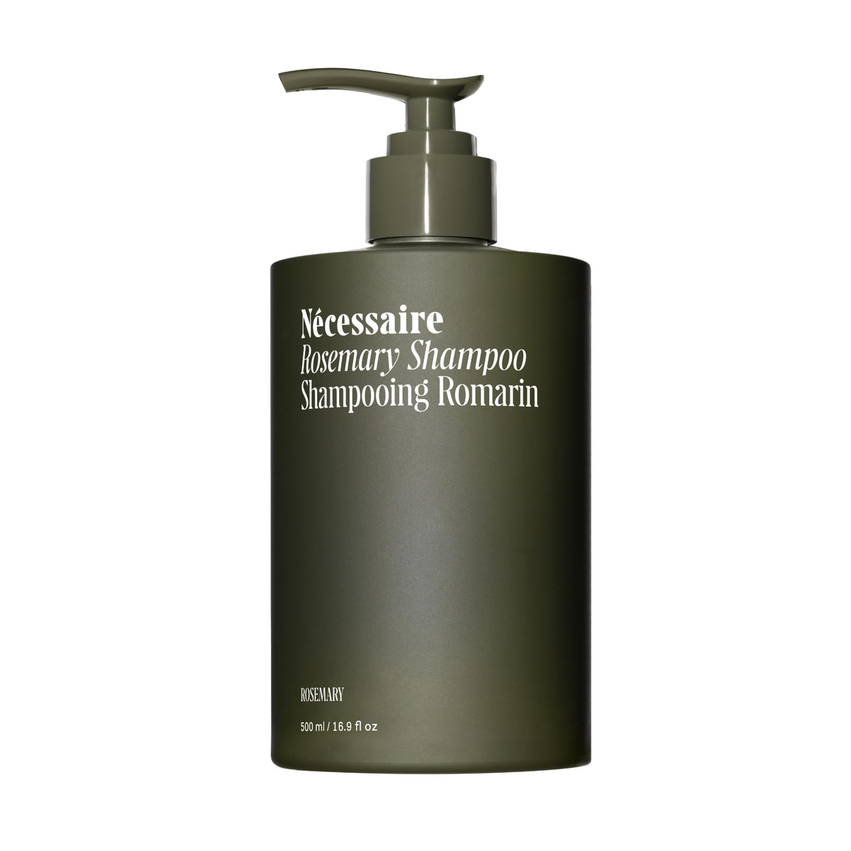 Nécessaire Rosemary Shampoo pump bottle for gentle daily cleansing.