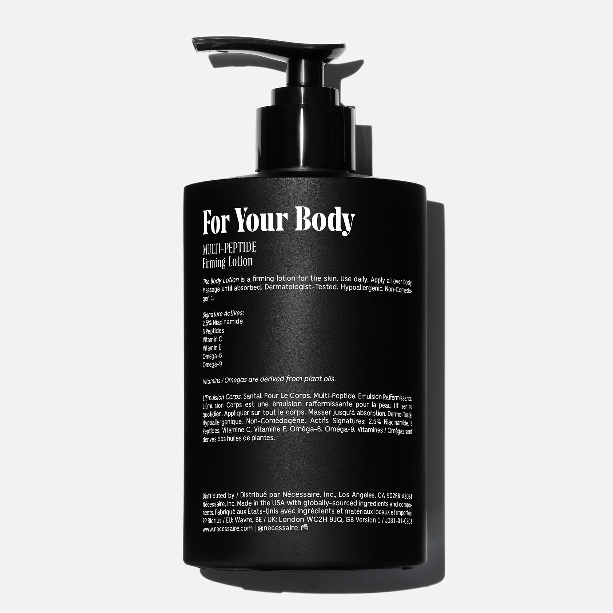 Nécessaire Santal lotion pump top enables easy, mess-free application