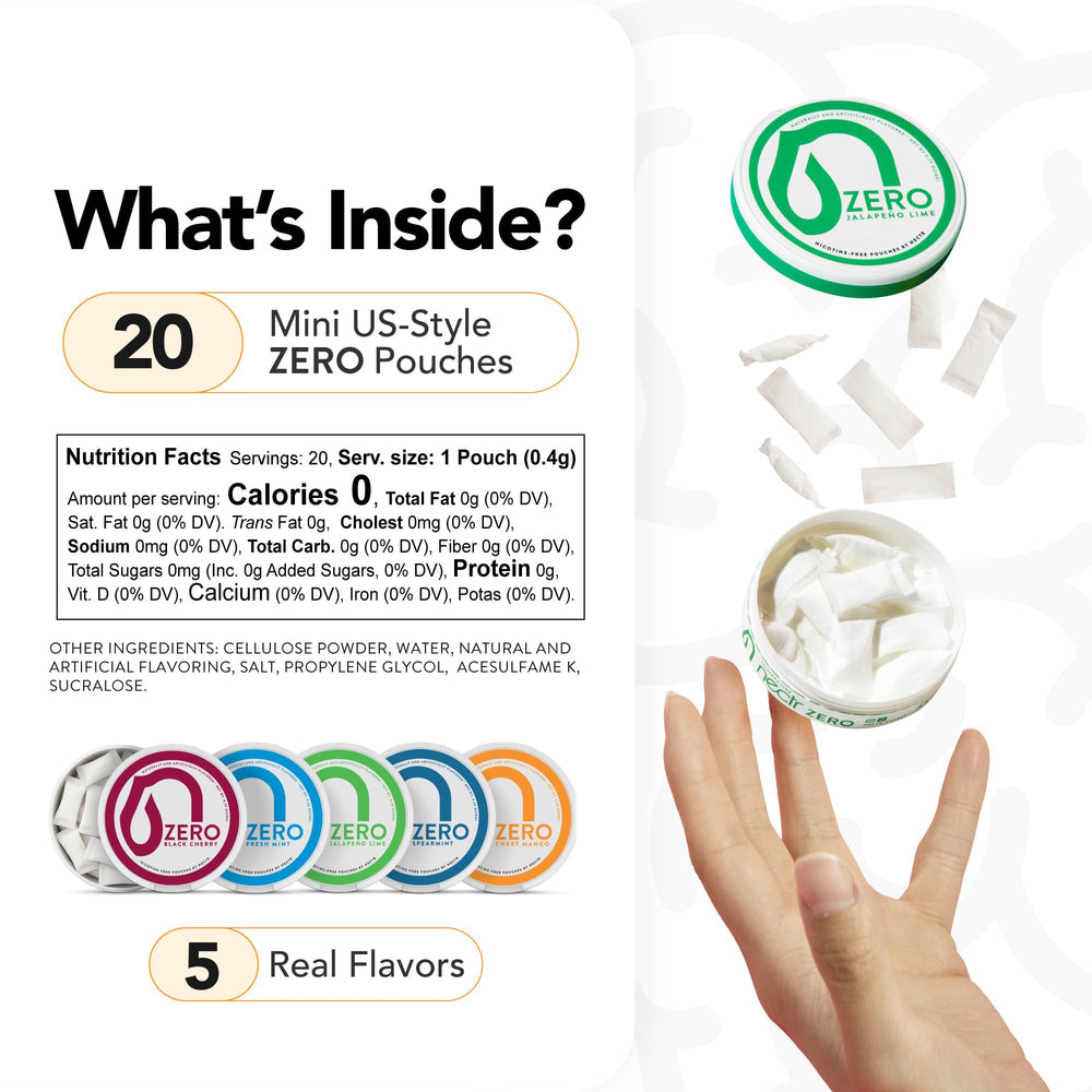 Nectr Energy Zero four pucks pack on display
