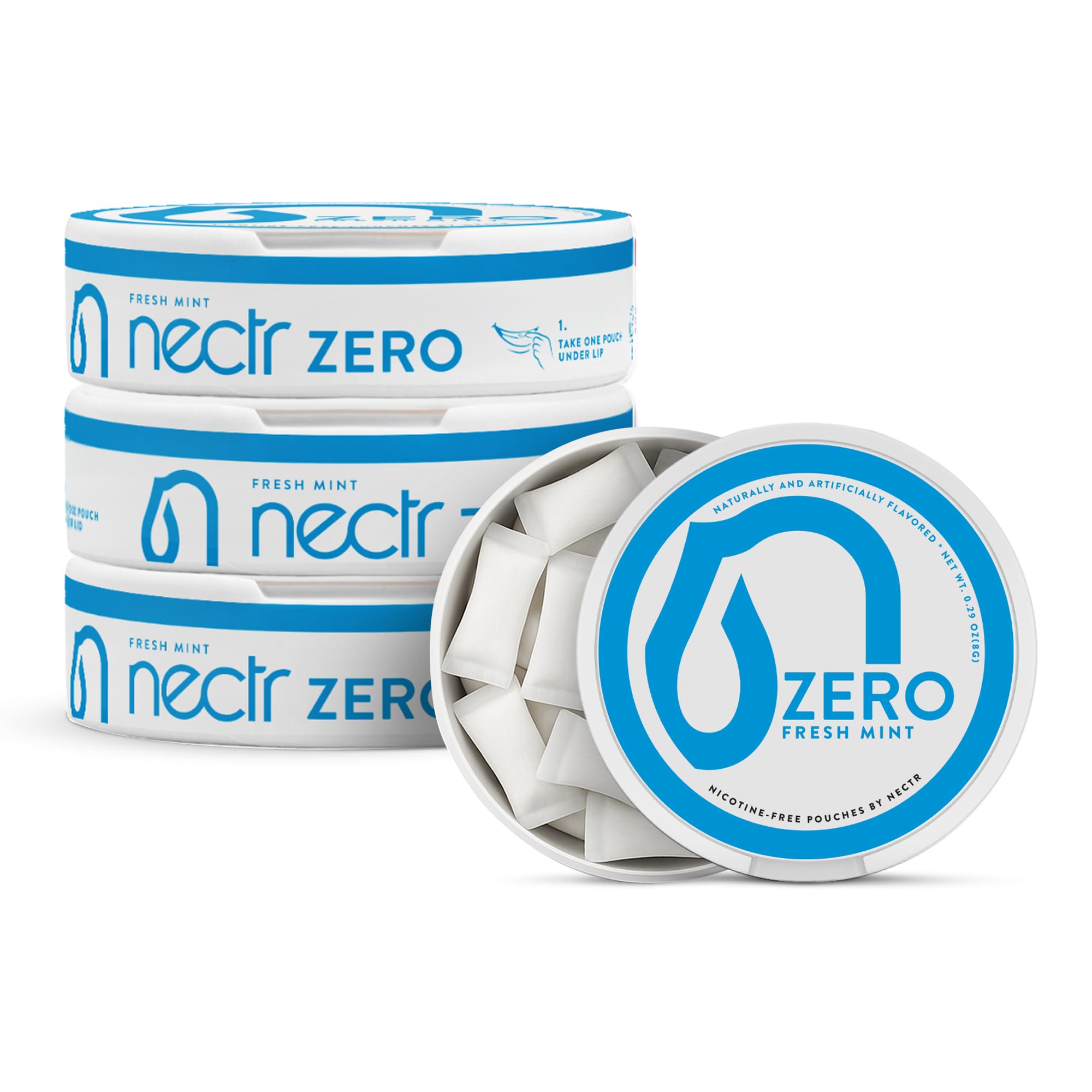 Nectr Energy Zero Mint pack front view showing compact design for crave-control moments