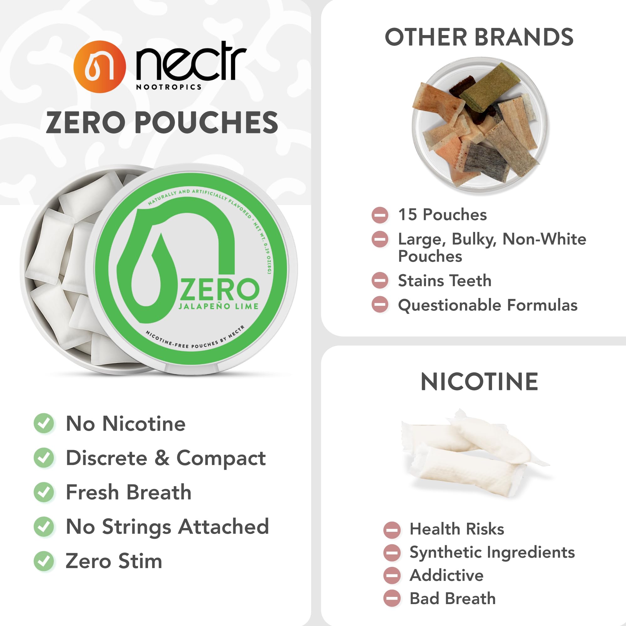 Nectr Energy Zero Mint pack side view on a desk