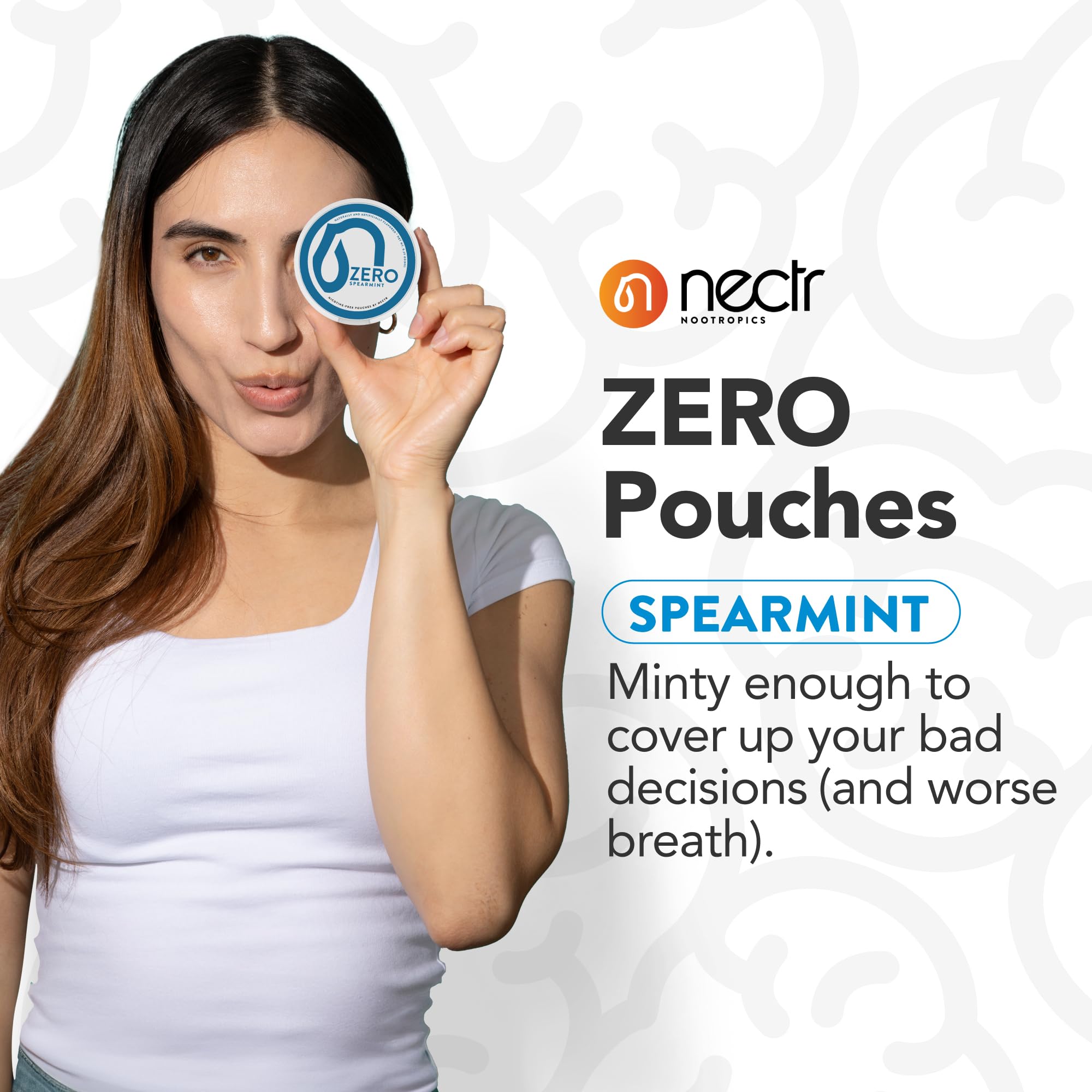 Nectr Energy Zero spearmint pouch single with fresh scent