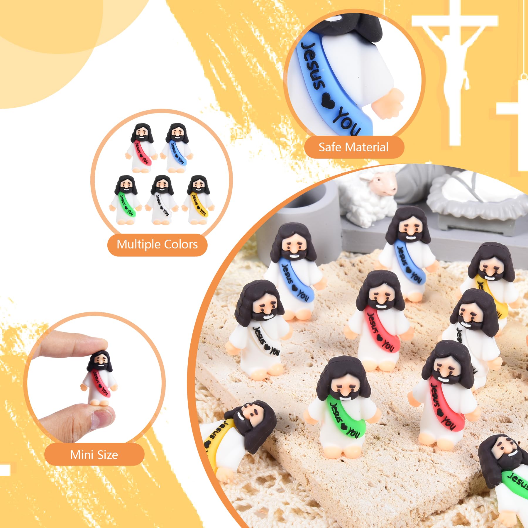 Nedeqi Little Jesus figure light blue – soft rubber for safe sharing among kids.