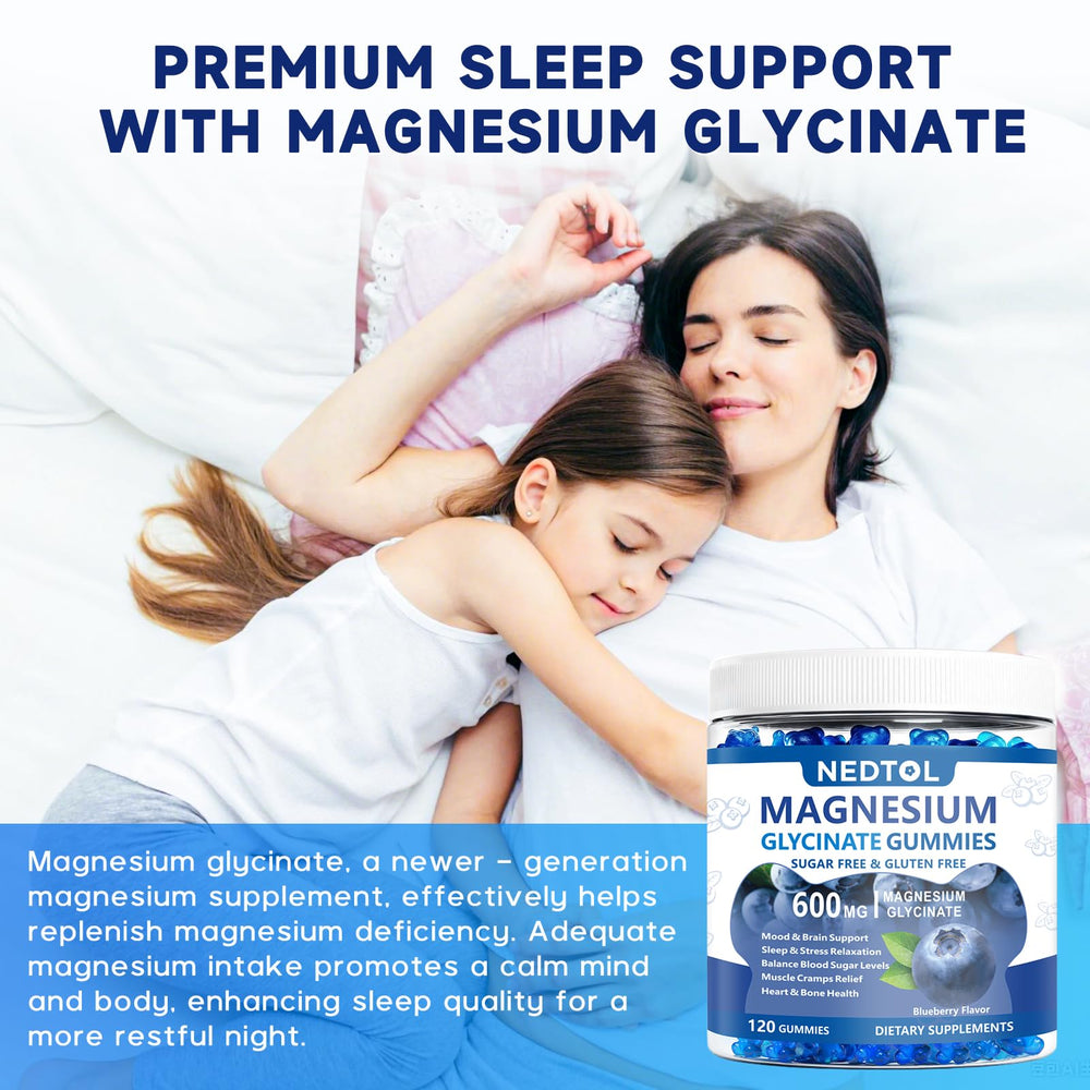 Nedtol ingredients panel highlights magnesium, D3, B6, CoQ10 for energy.